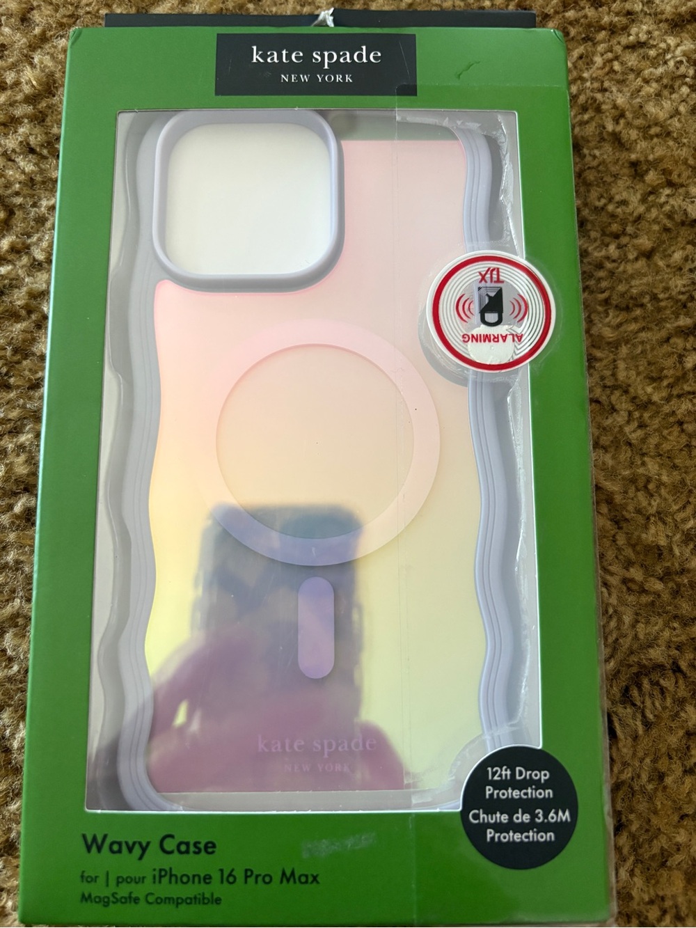 kate spade Iridescent Pink Wavy iPhone Case